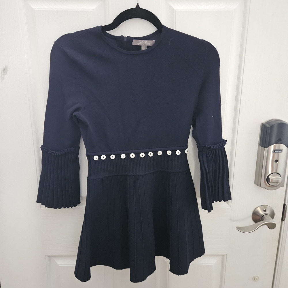 Lela Rose Midnight Blue Knit Top
